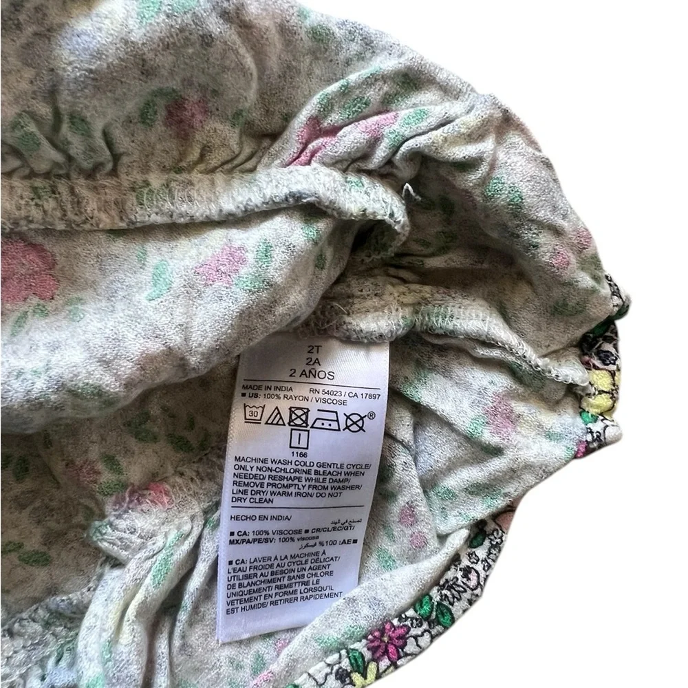 Old Navy Floral Short-Sleeve Ruffle-Hem Top | 2T